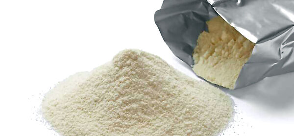 Powdered milk from an open carton